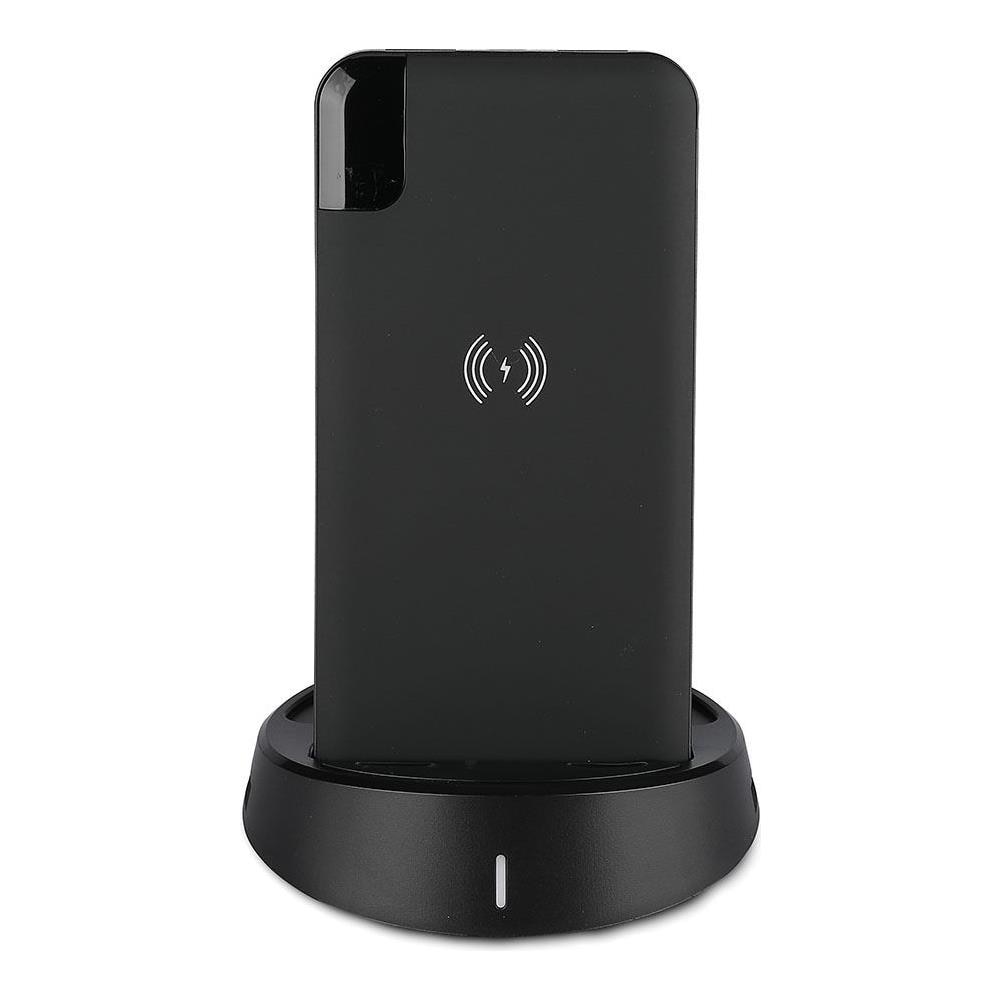 V-tac Vt-3509 Power Bank Caricabatterie Portatile 8.000mah Con Ricarica Wireless E Base Di Ricarica Corpo Nero - Sku 8863 - Foto 1