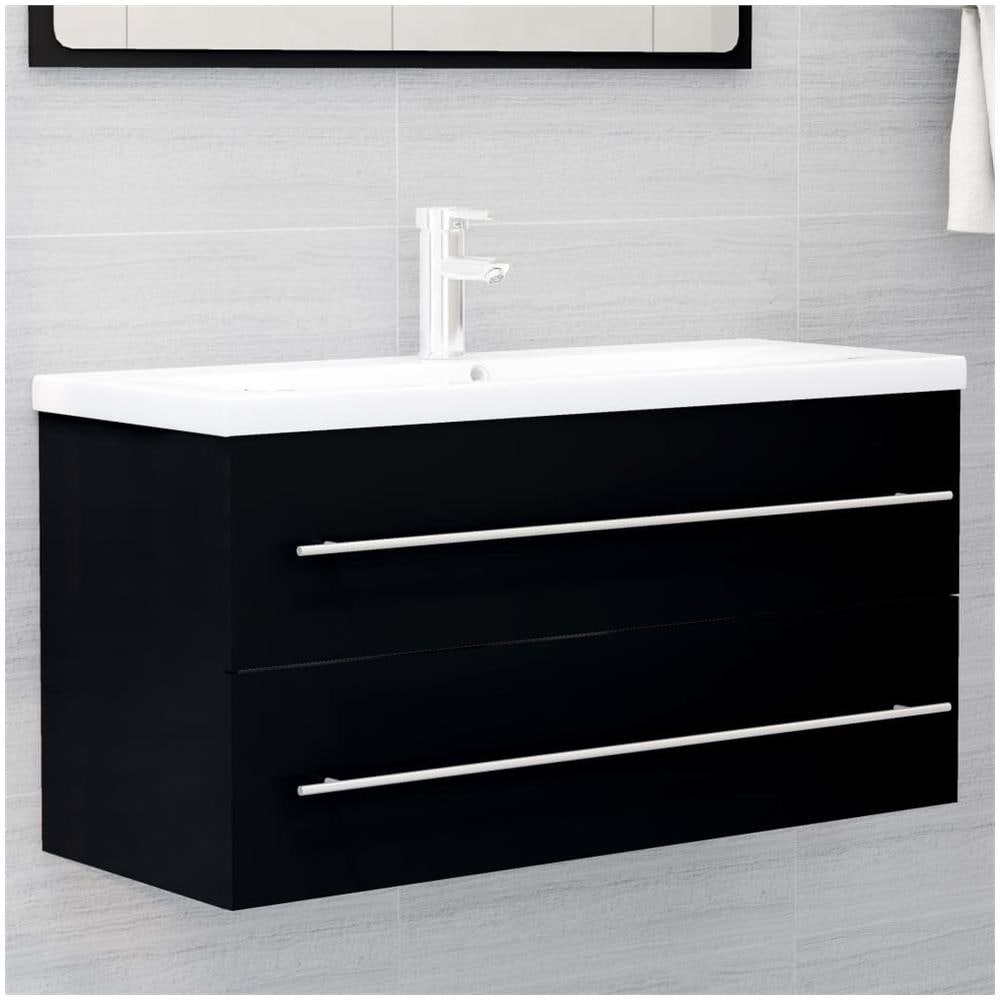 Mobile Lavabo Nero 100x38,5x48 cm in Legno Multistrato - Foto 1