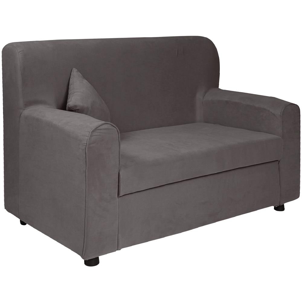 Divano Moderno In Tessuto A 2 Posti, Divano Per Piccoli Appartamenti, Con Cuscini, Cm 125x73xh85, Colore Grigio - Foto 2