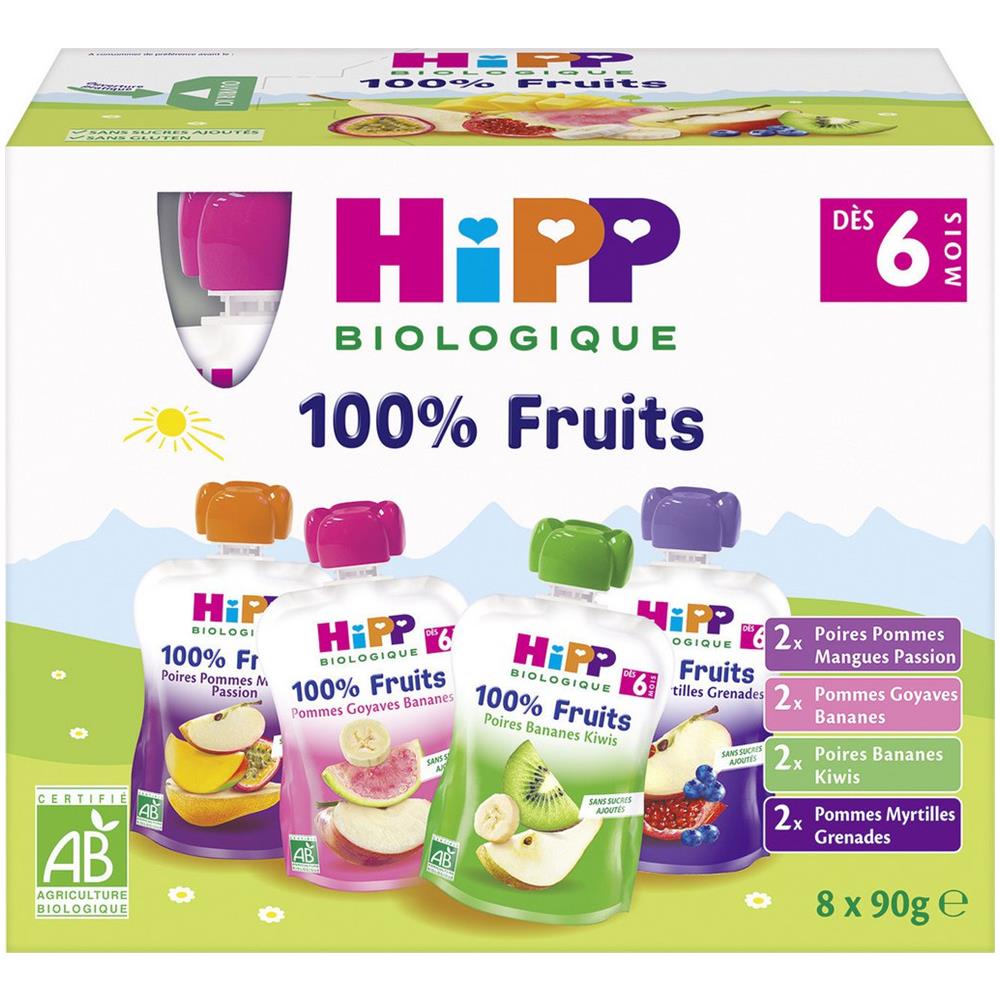 Compotes Bébé Dès 6 Mois, Fruits 4 Variétés Sans Sucres Ajoutés - Foto 1