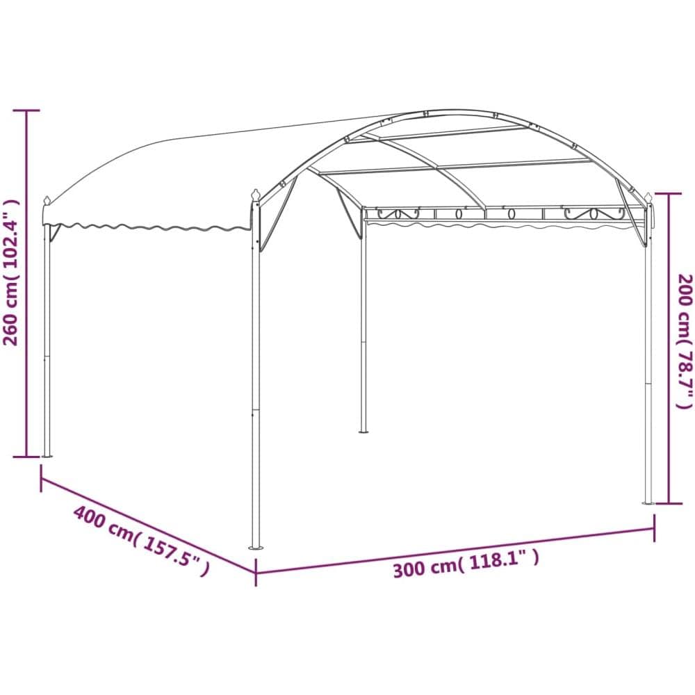 Gazebo 4x3x2,6 m Grigio Talpa 180 g / m² - Foto 2