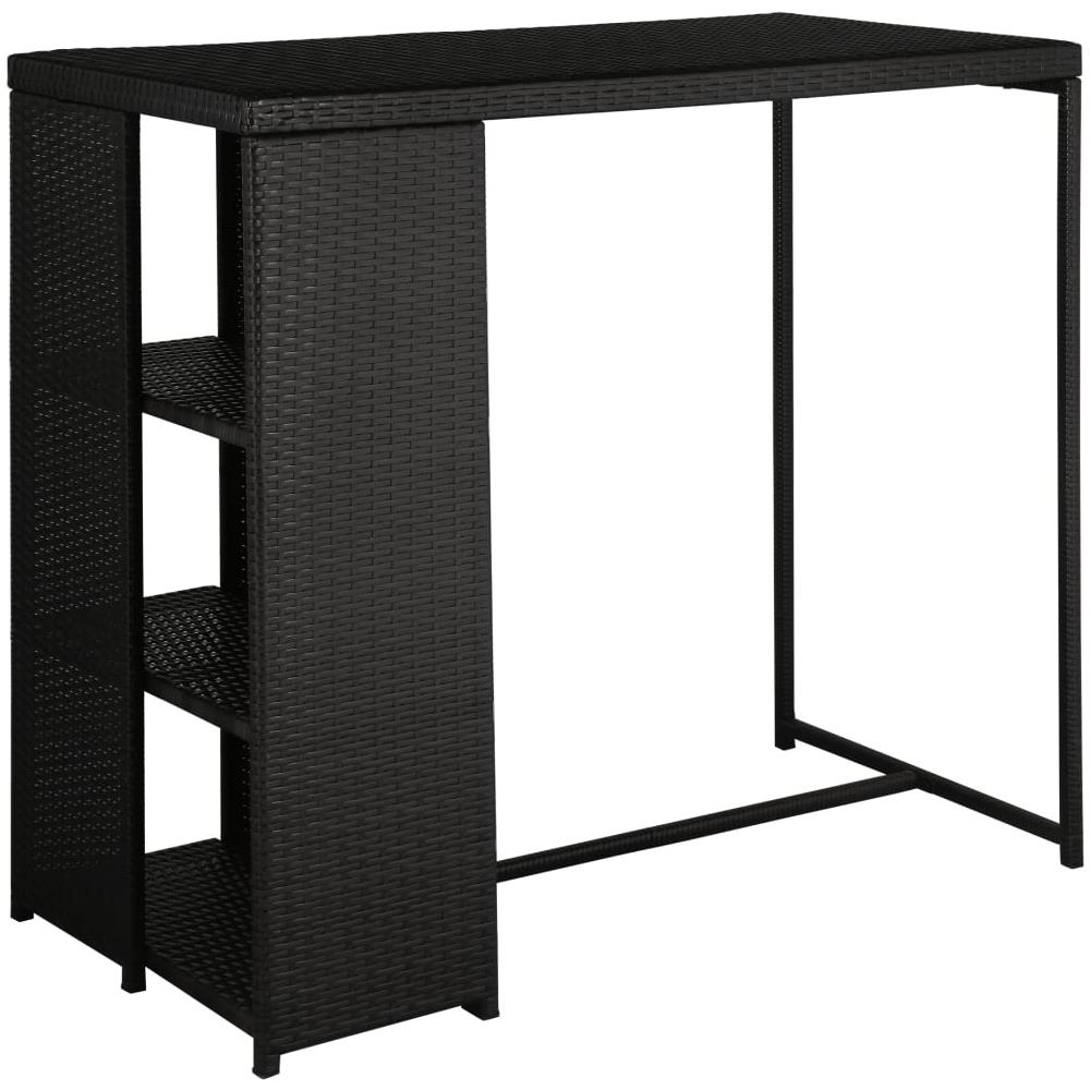 Set da Bar da Giardino 5 pz con Cuscini in Polyrattan Nero - Foto 2