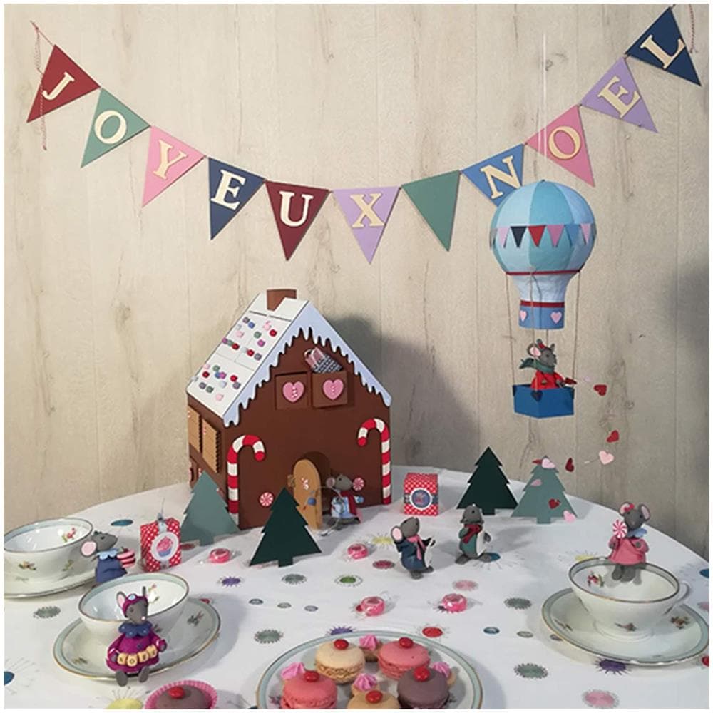 Calendario Dell'avvento In Legno Casa Di Marzapane 33 X 26 X 23 Cm - Foto 4