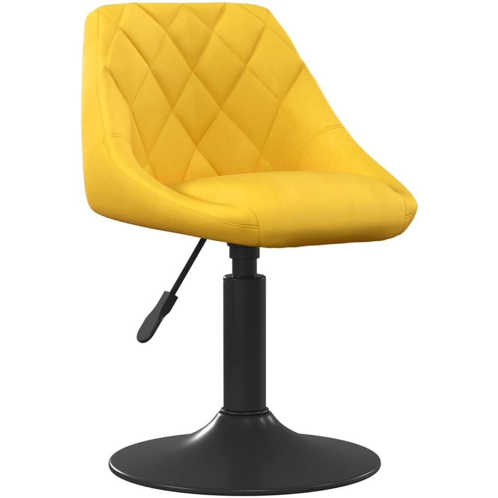 Sedia Da Pranzo Giallo Senape In Velluto - Foto 1