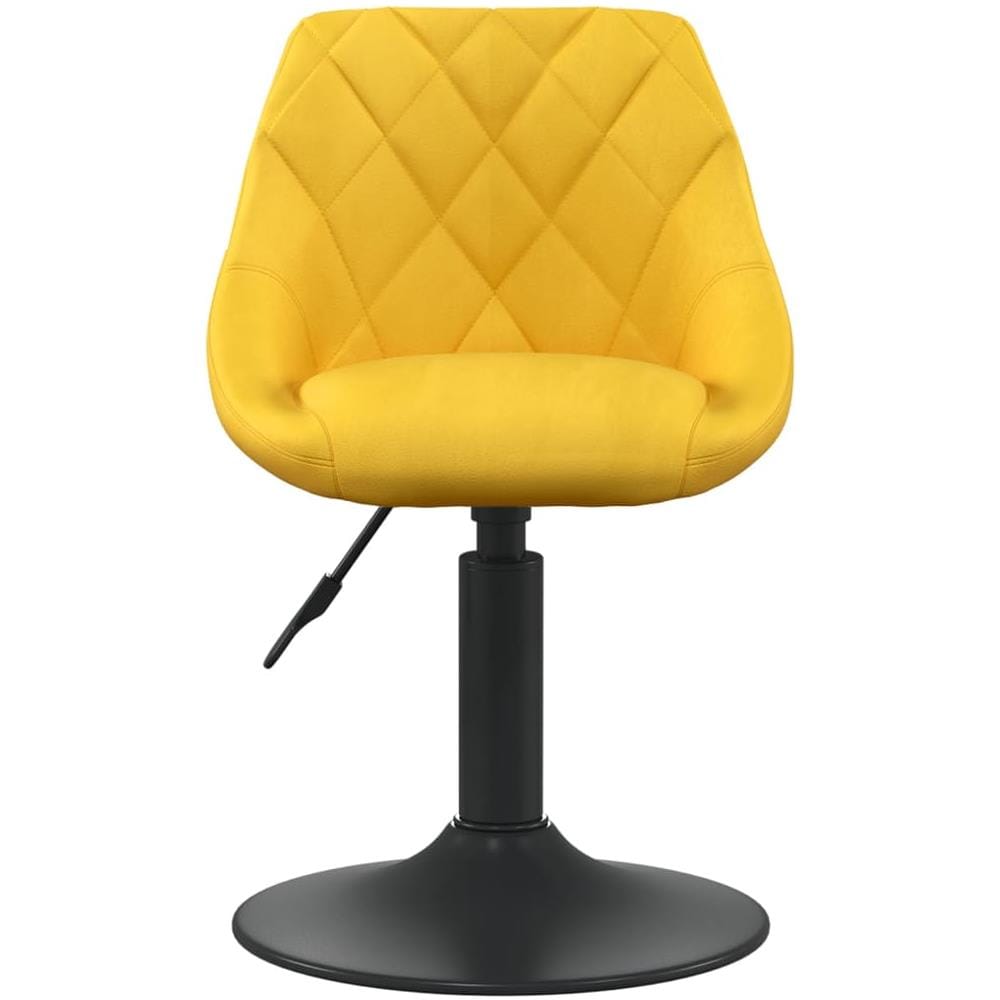 Sedia Da Pranzo Giallo Senape In Velluto - Foto 2