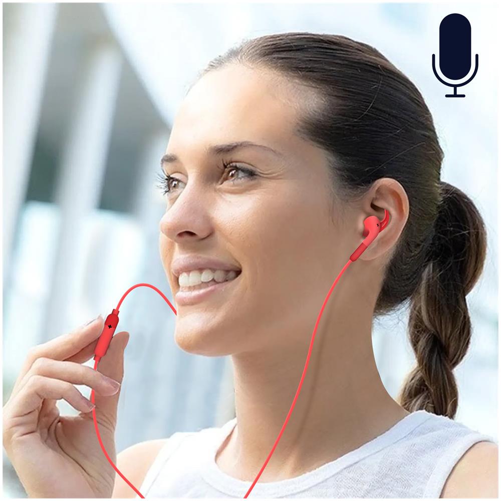 Auricolari Jack 3,5 Mm, Telecomando Microfono, Cavo 1,2 M Sport Rosso - Foto 2