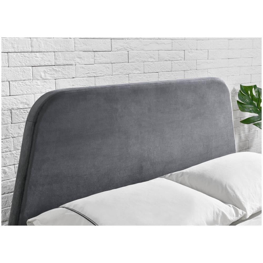 Norka Letto A Cassapanca - 180x200 Cm - Velluto Grigio - Foto 2