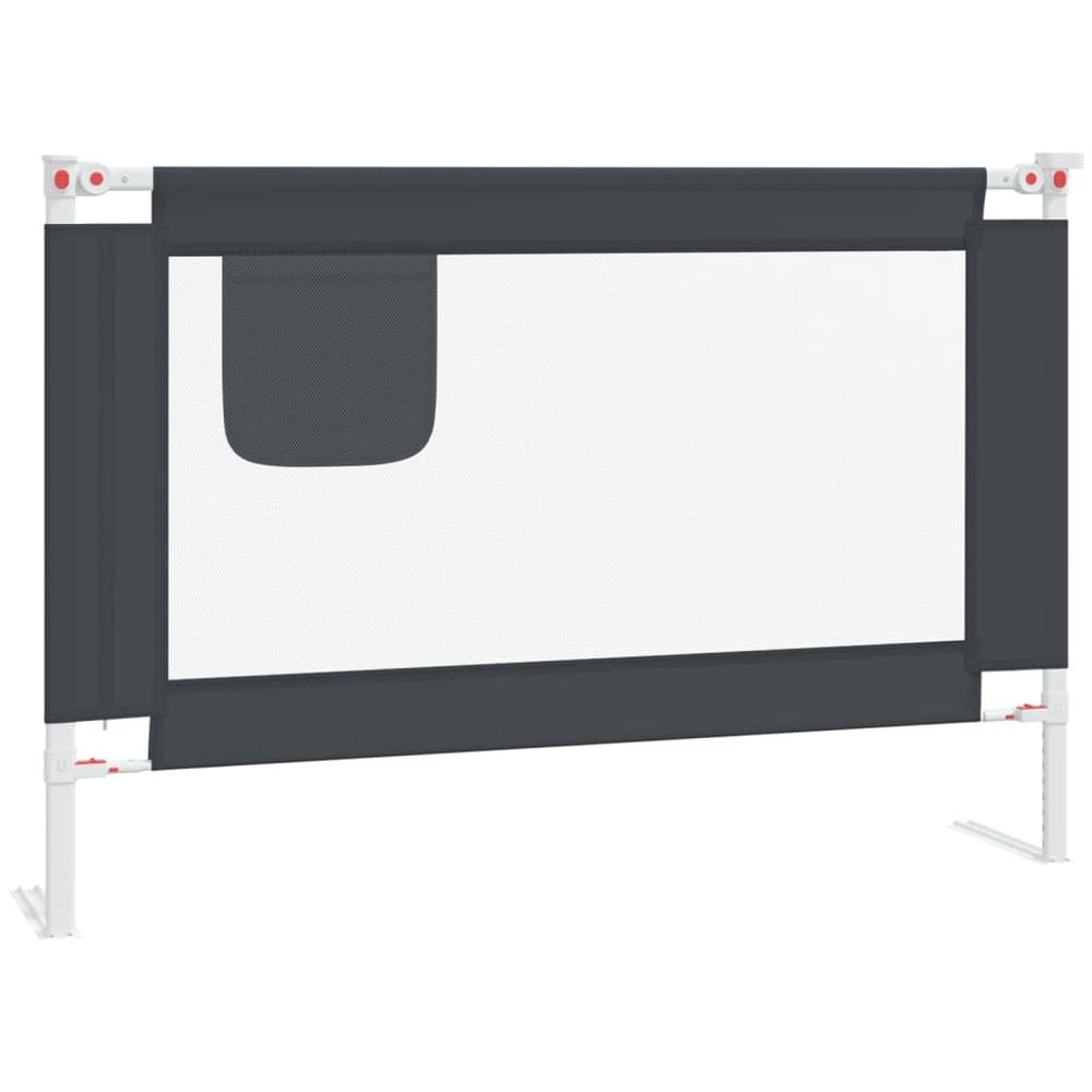 Sponda Letto Sicurezza Bambini Grigio Scuro 100x25 cm Tessuto - Foto 2