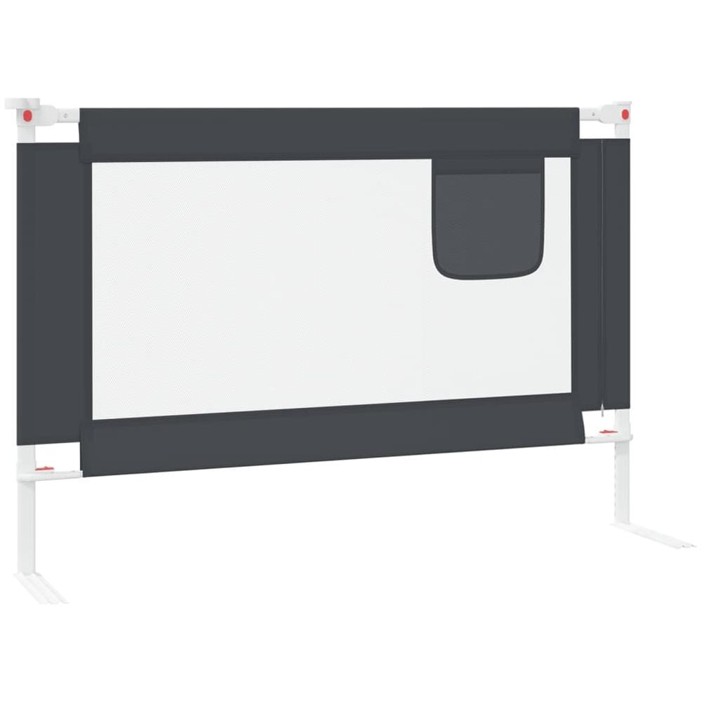 Sponda Letto Sicurezza Bambini Grigio Scuro 100x25 cm Tessuto - Foto 3