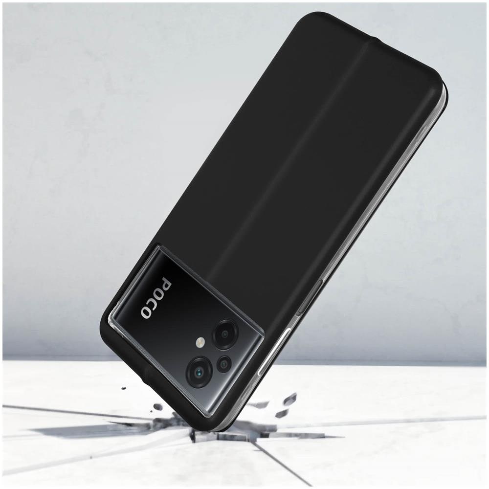 Custodia Per Xiaomi Poco M5 Porta-carte Supporto Video Apertura Fotocamera Nera - Foto 5