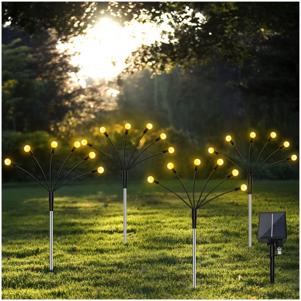 Luci Firefly Ad Energia Solare 10 Led Confezione Da 4 Bianco Caldo - Foto 2