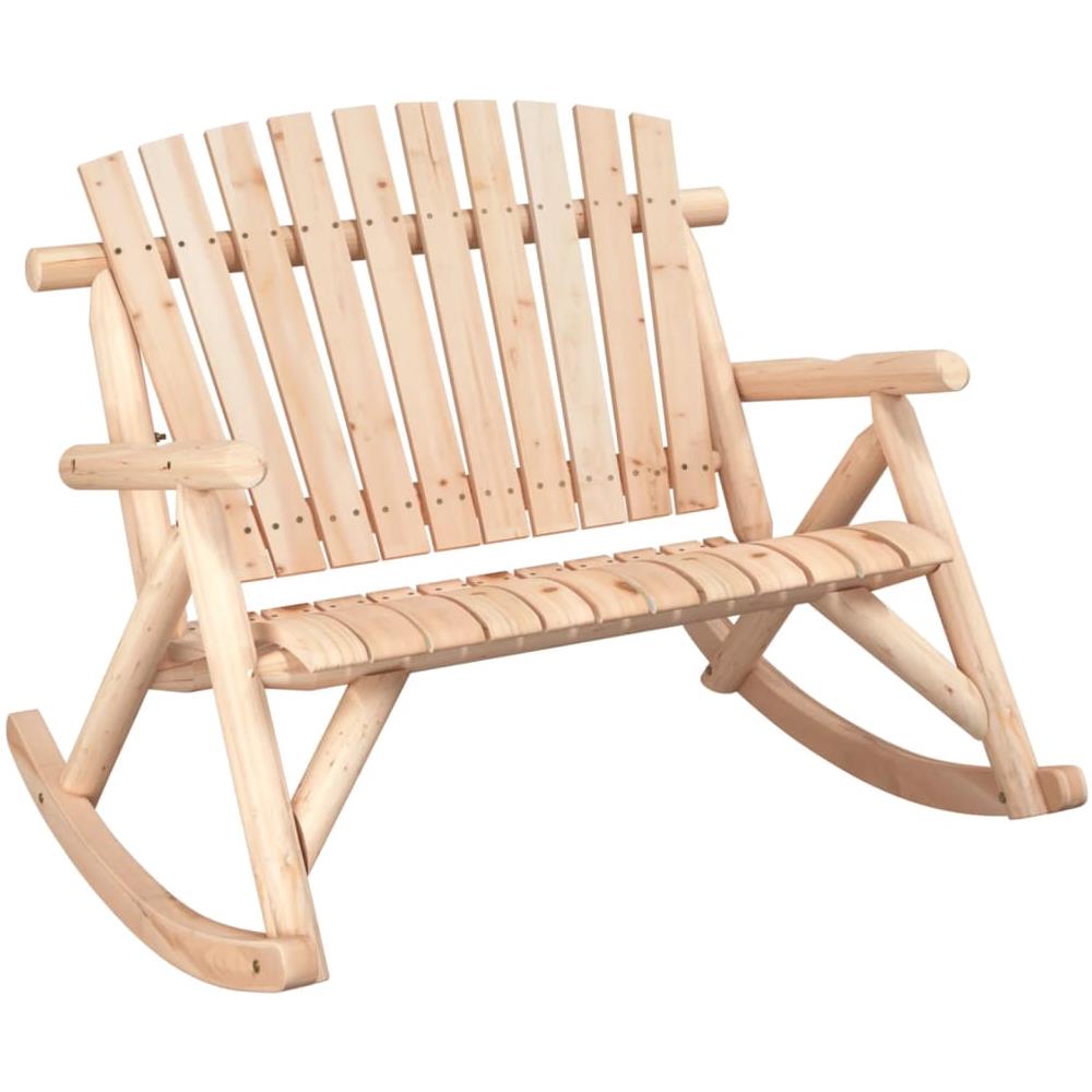 Panca Dondolo Giardino 2Posti 123x96x102cm Massello Abete Rosso - Foto 1