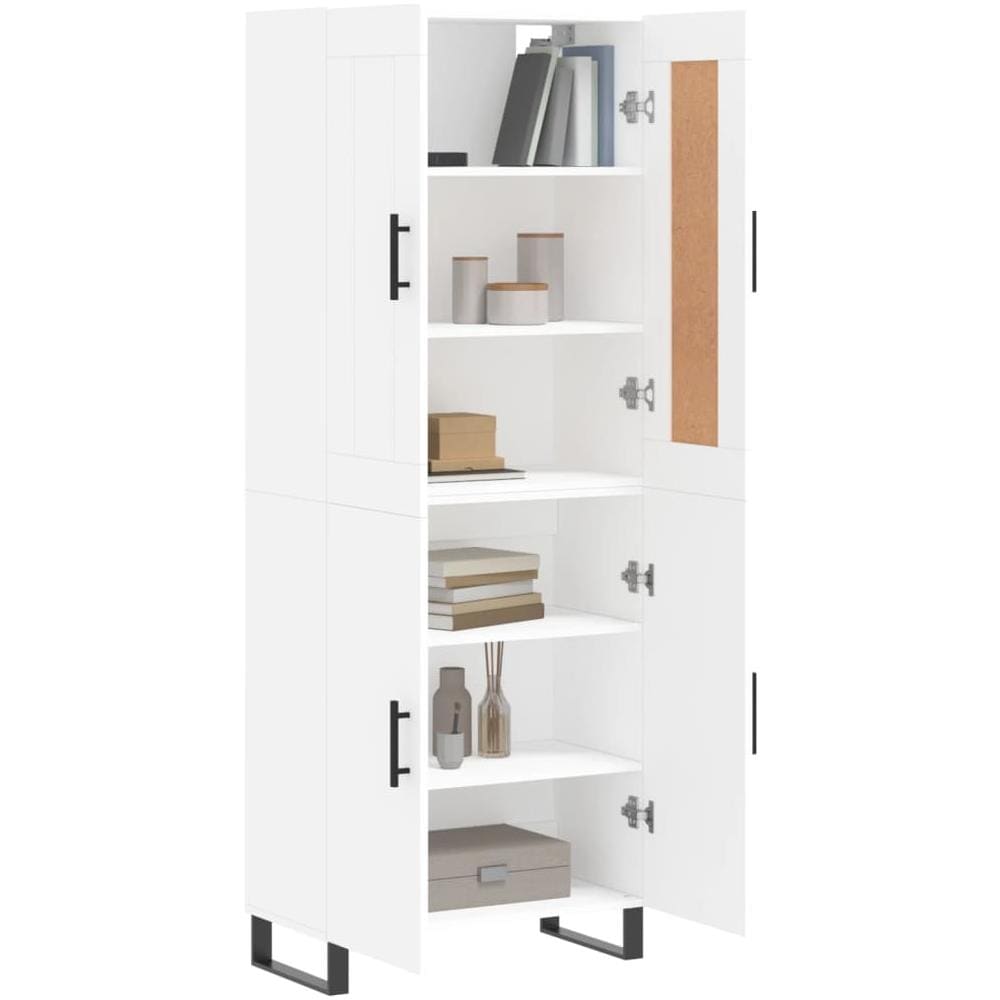 Credenza Bianca 69,5x34x180 cm in Legno Multistrato - Foto 3