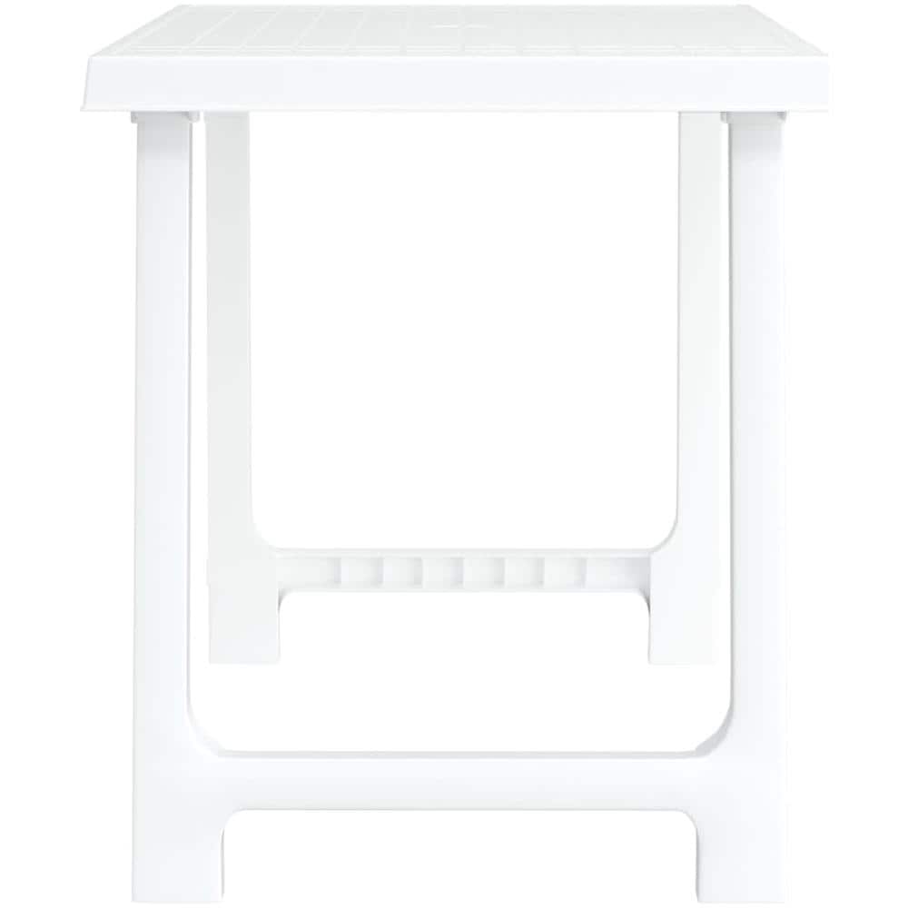 Tavolo Da Campeggio Bianco 79x56x64cm In Pp Aspetto In Legno - Foto 2