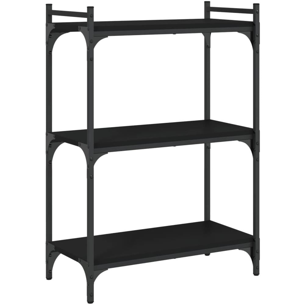 Libreria A 3 Ripiani Nera 60x30x86 Cm In Legno Multistrato - Foto 2