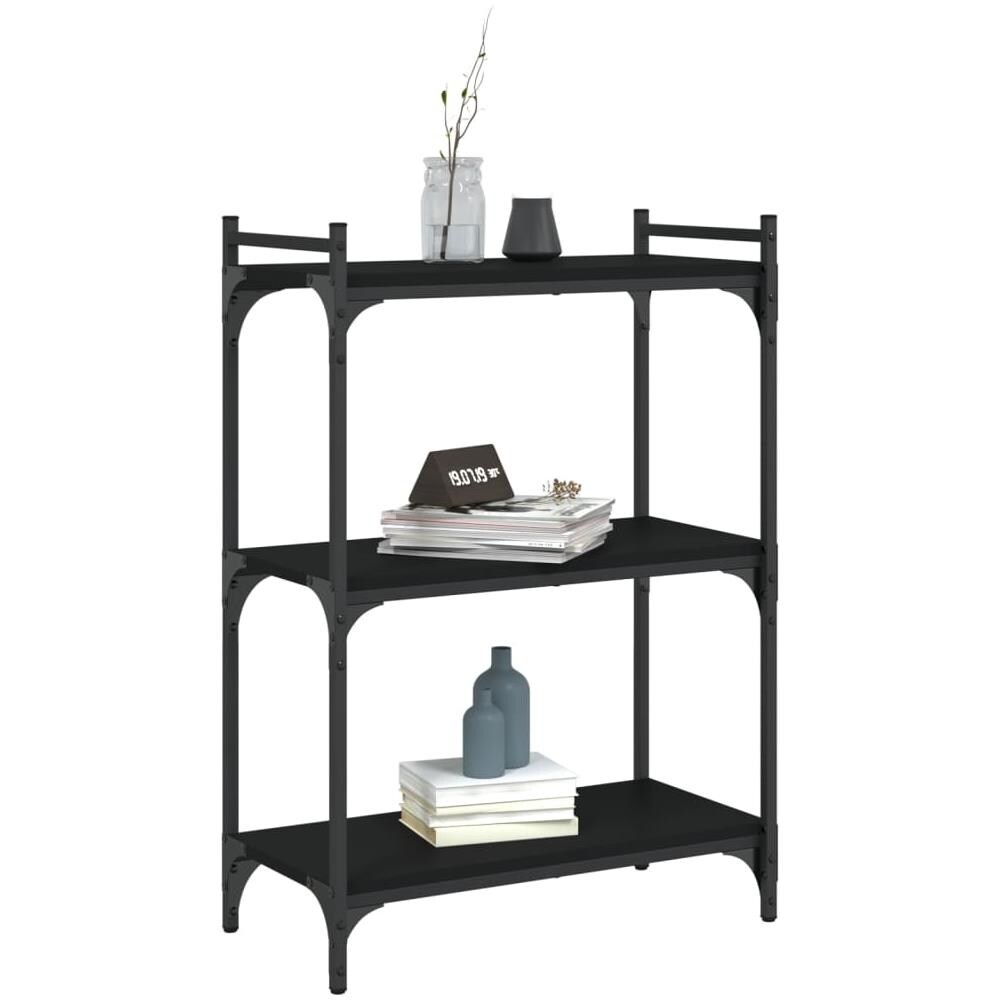 Libreria A 3 Ripiani Nera 60x30x86 Cm In Legno Multistrato - Foto 3