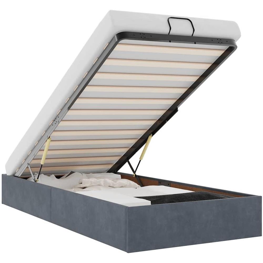 Struttura Letto Pouf Senza Materasso 100x200 cm Velluto - Foto 1