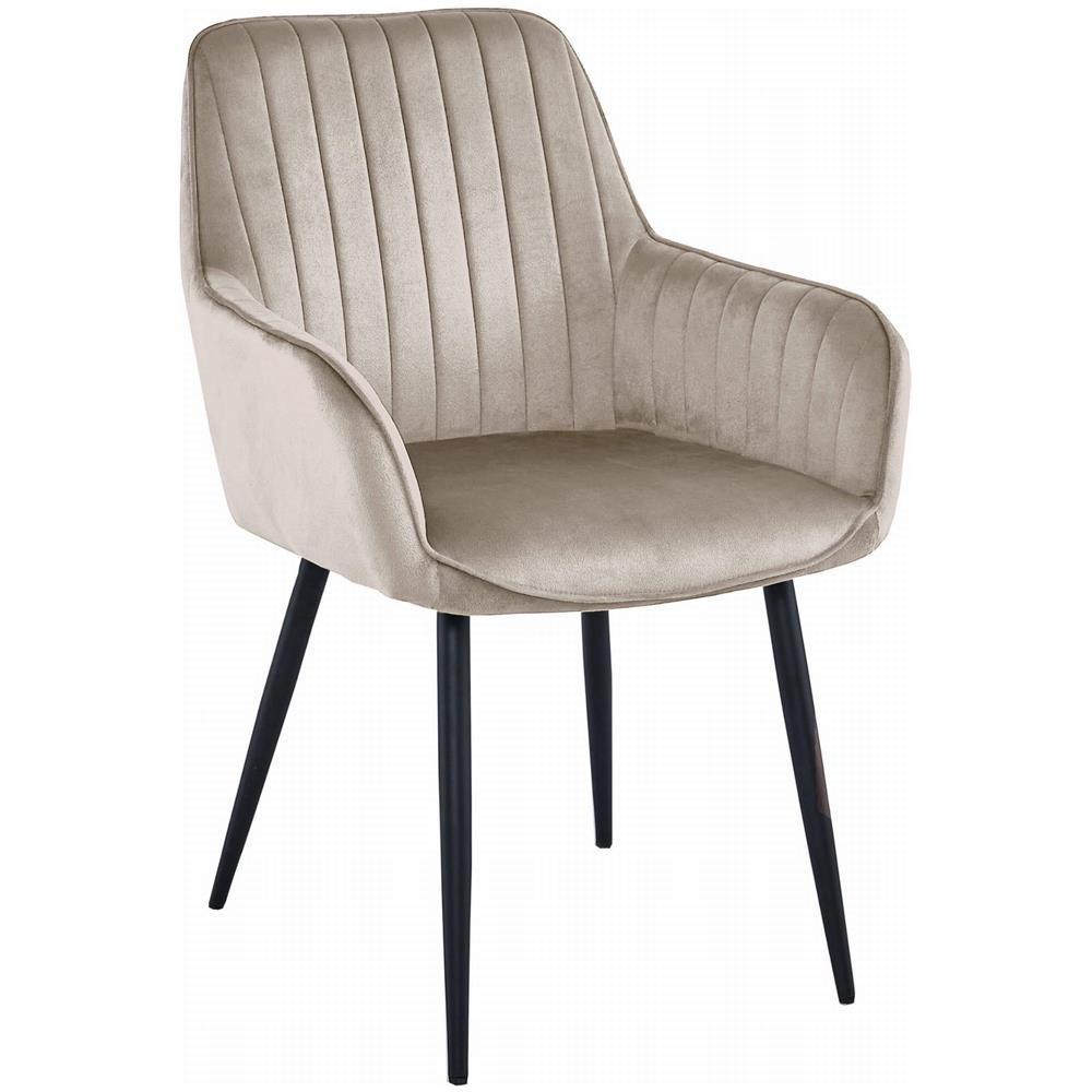 Sedia SOLDEN - Velluto beige scuro con gambe nere - Foto 1