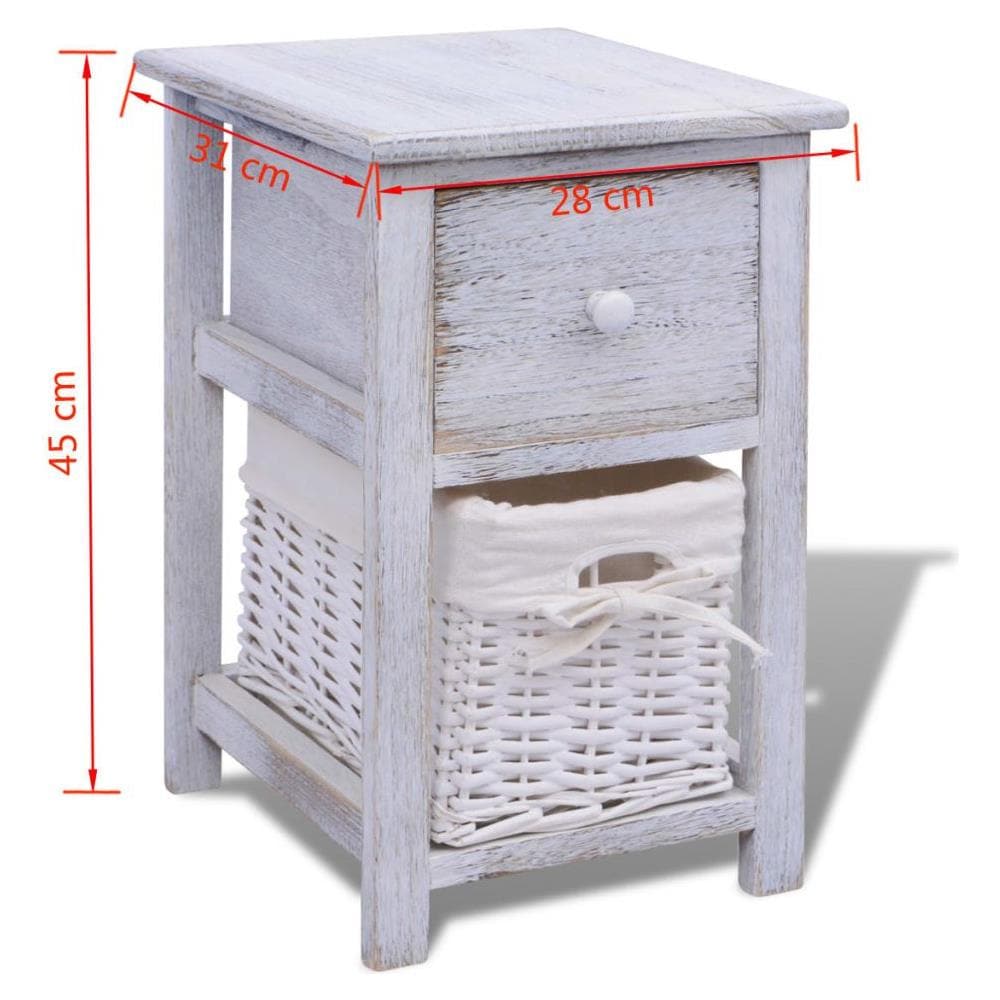 Comodini Shabby Chic 2 Pezzi Bianchi In Legno - Foto 14
