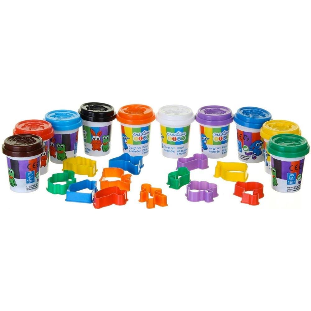 Set 22 Pezzi Plastilina Bambini 10x55 Gr Con Formine Plastica Multicolore Gioco - Foto 3