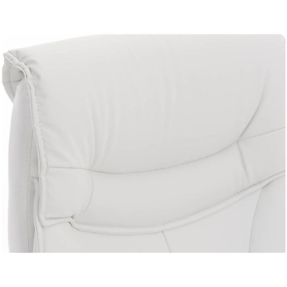 Poltrona Ufficio Torro con Braccioli - Sedia Scrivania Ergonomica in Similpelle - Sedia Pc Girevole e Regolabile - Sedia Studio Carico Max 150Kg Bianco - Foto 5