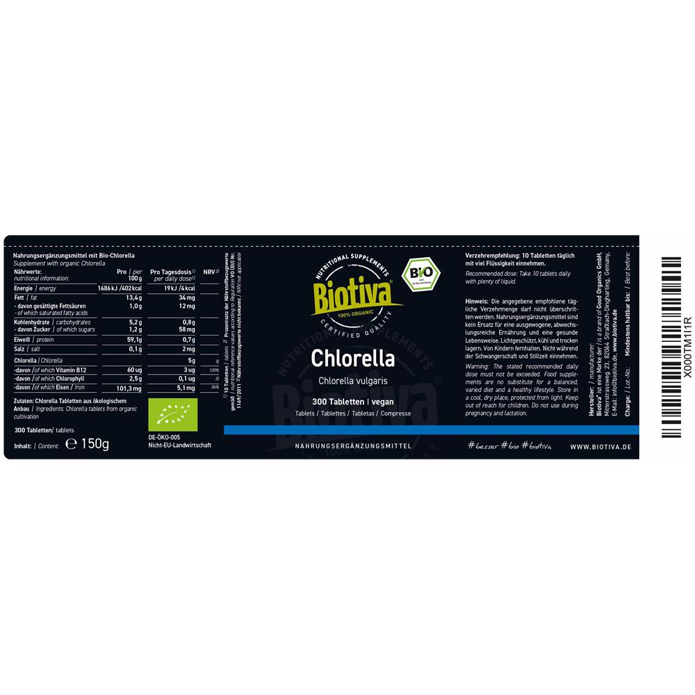 Pastiglie Di Clorella Bio - Alta Dose (300 Pastiglie) - 500mg - 100% Puro - Senza Stearati Di Magnesio - Foto 2