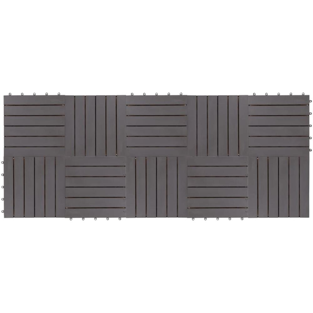 Pannelli Decking 10 pz Grigio Slavato 30x30cm Massello d'Acacia - Foto 4