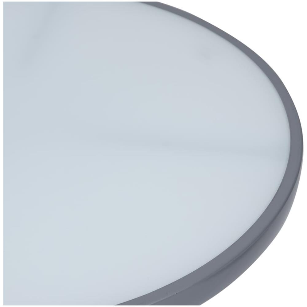 Tavolo da Giardino Grigio Chiaro 80 cm in Acciaio e Vetro - Foto 3