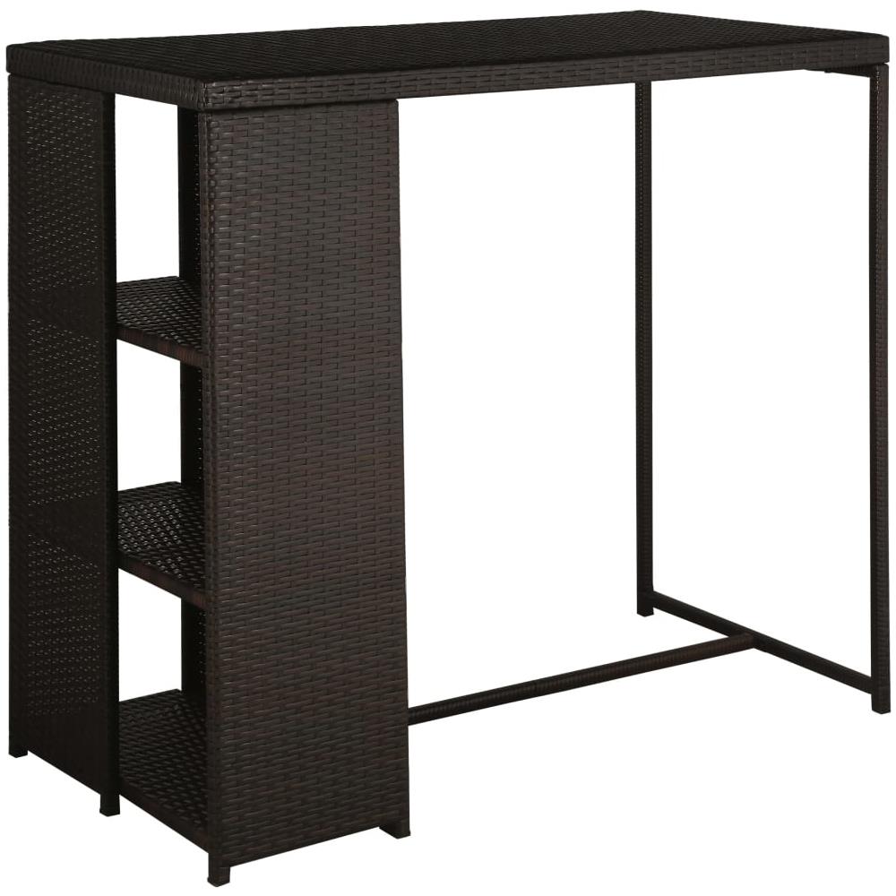 Set da Bar da Giardino 5 pz con Cuscini in Polyrattan Marrone - Foto 2