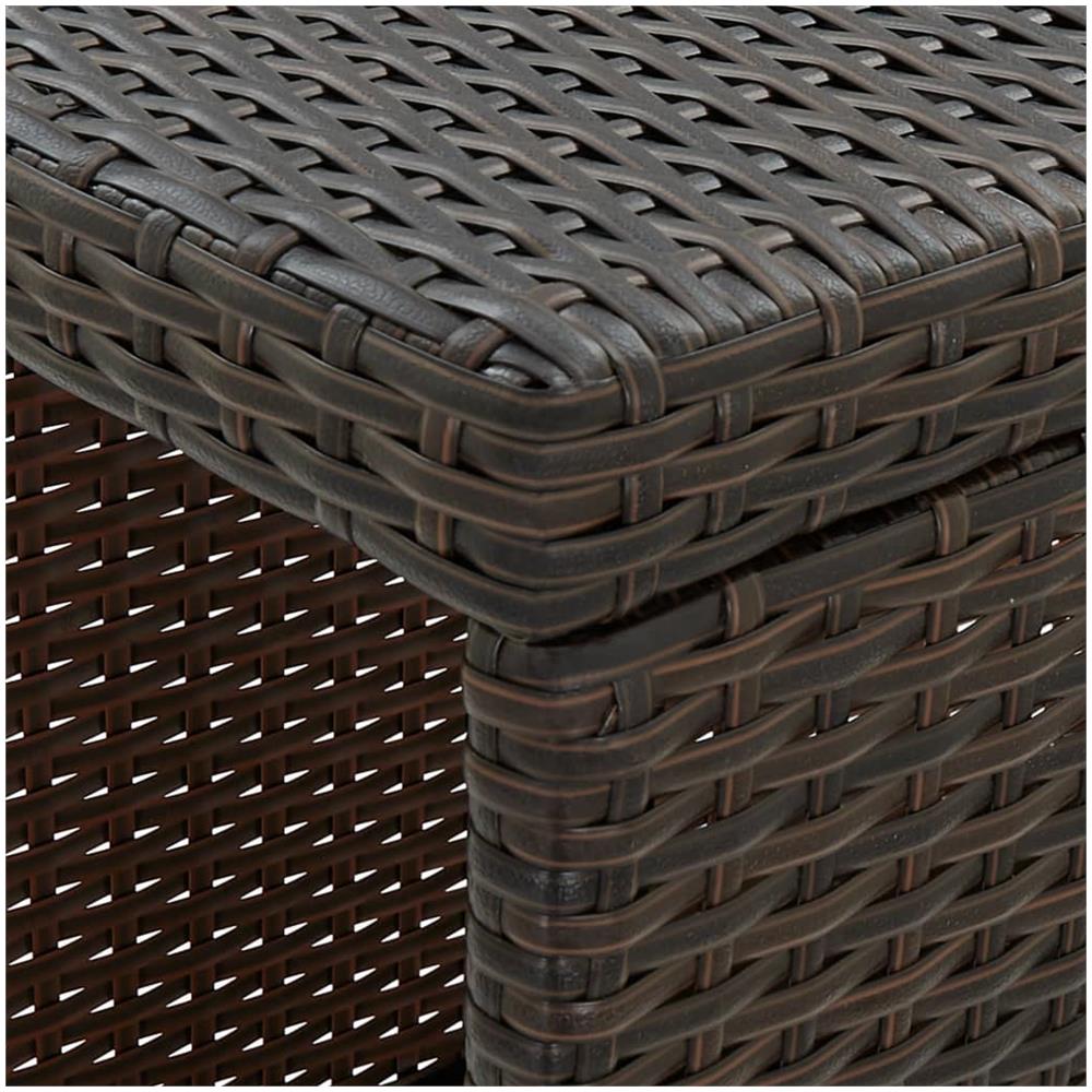 Set da Bar da Giardino 5 pz con Cuscini in Polyrattan Marrone - Foto 3