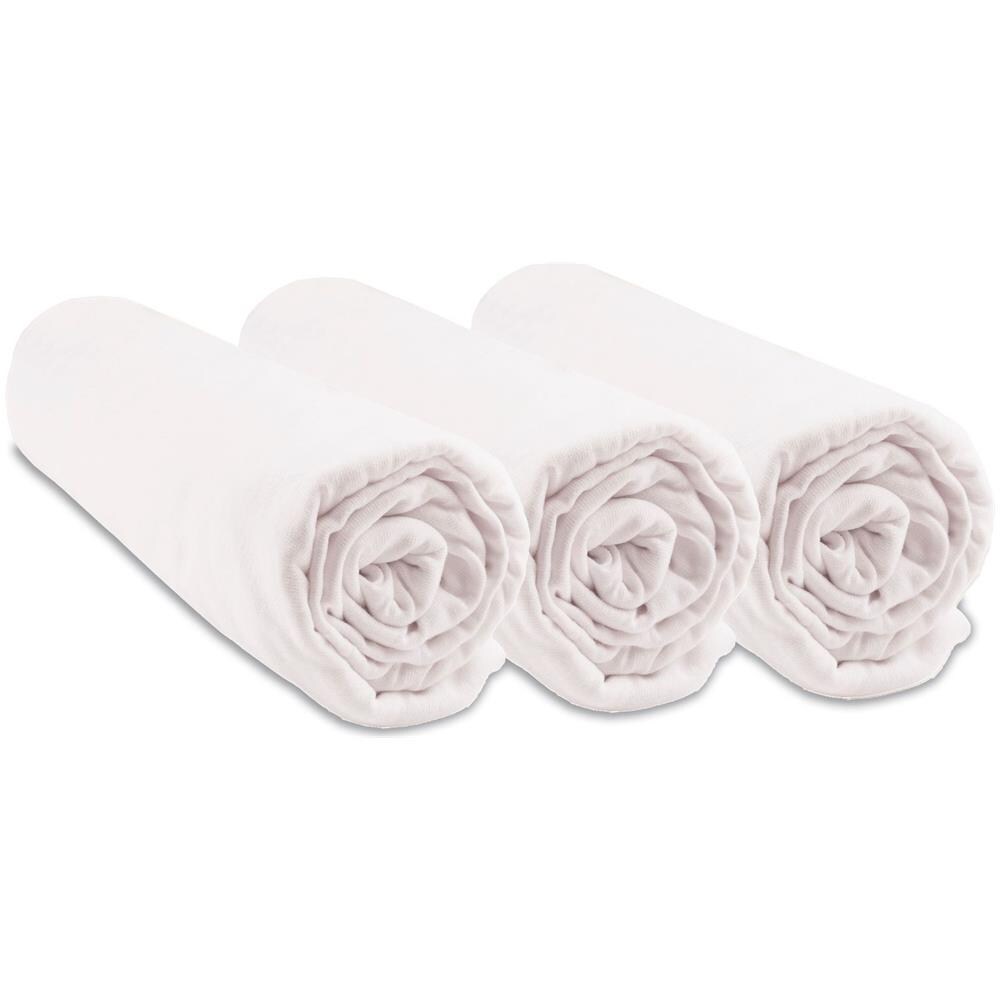 Set 3 Lenzuola Con Angoli In 100% Cotone Organico - 40x80 / 40x90 Cm - Bianco - Foto 1