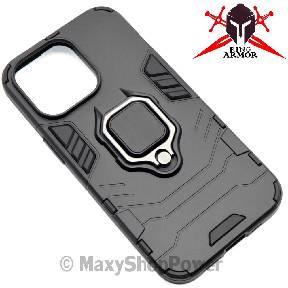 Custodia Alta Protezione Con Anello Per Apple Iphone 13 Pro Black - Foto 1