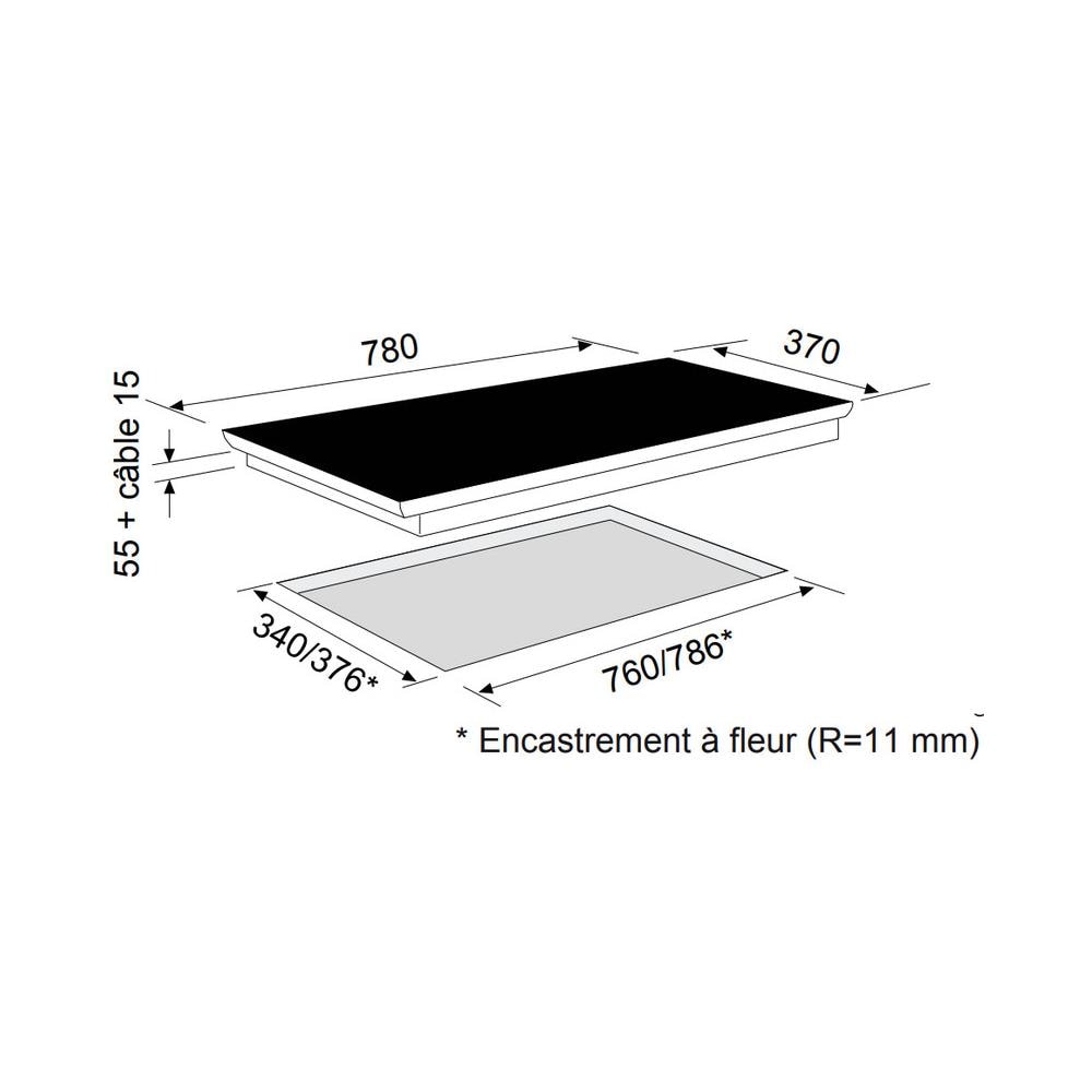 Piano Cottura A Induzione 78cm 3 Fuochi 6700w Nero - Ati83bk - Foto 2