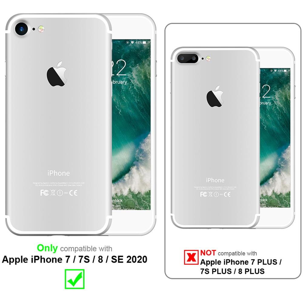 Cadorabo Custodia Compatibile Con Apple Iphone 7 / 7s / 8 / Se 2020 In Liquid Nero - Coperchio Protettivo In Silicone Tpu Flessibile Con Anello - Foto 2