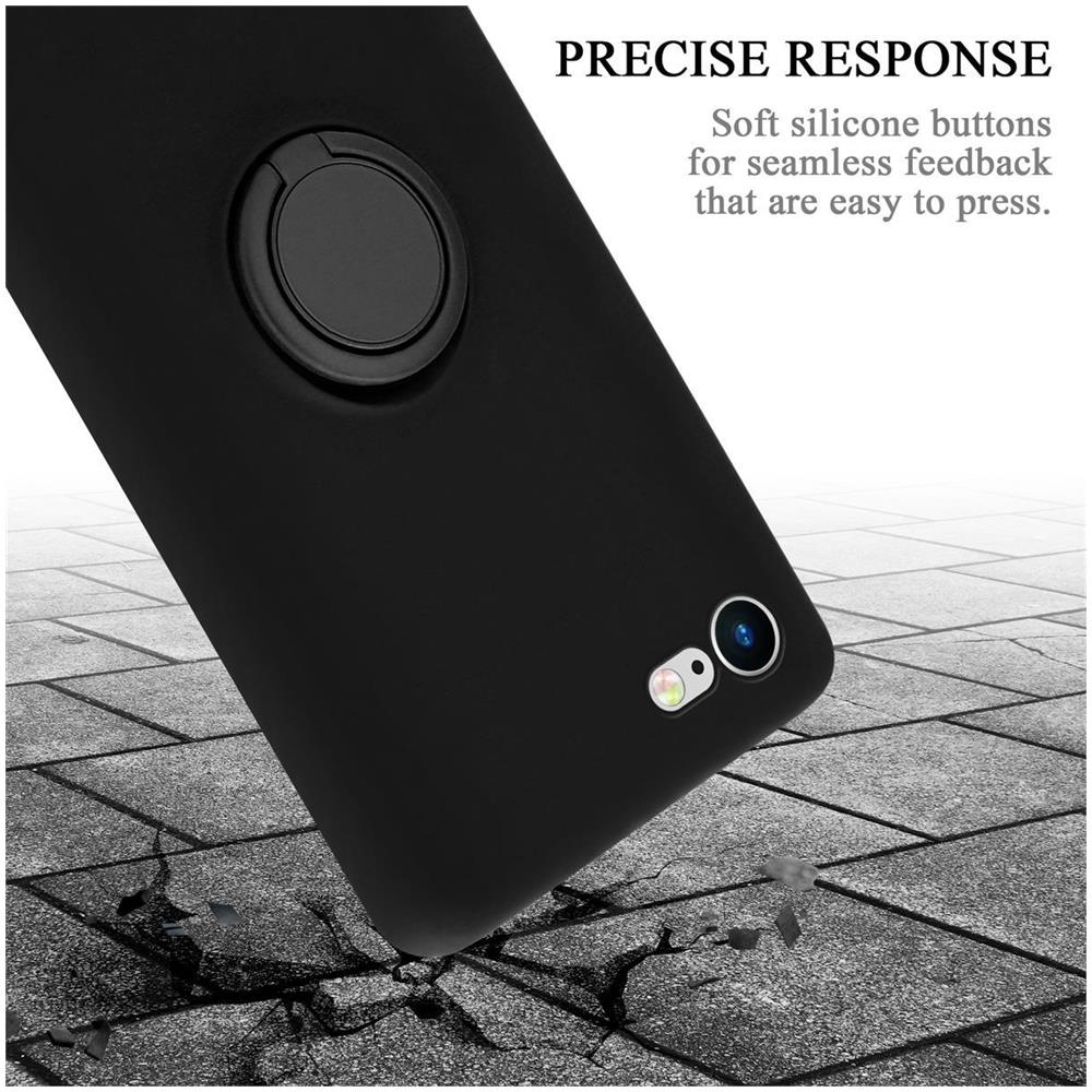 Cadorabo Custodia Compatibile Con Apple Iphone 7 / 7s / 8 / Se 2020 In Liquid Nero - Coperchio Protettivo In Silicone Tpu Flessibile Con Anello - Foto 8