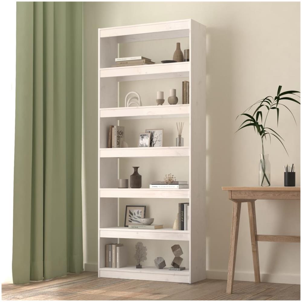 Libreria / divisorio Bianco 80x30x199,5 Cm In Massello Di Pino - Foto 1