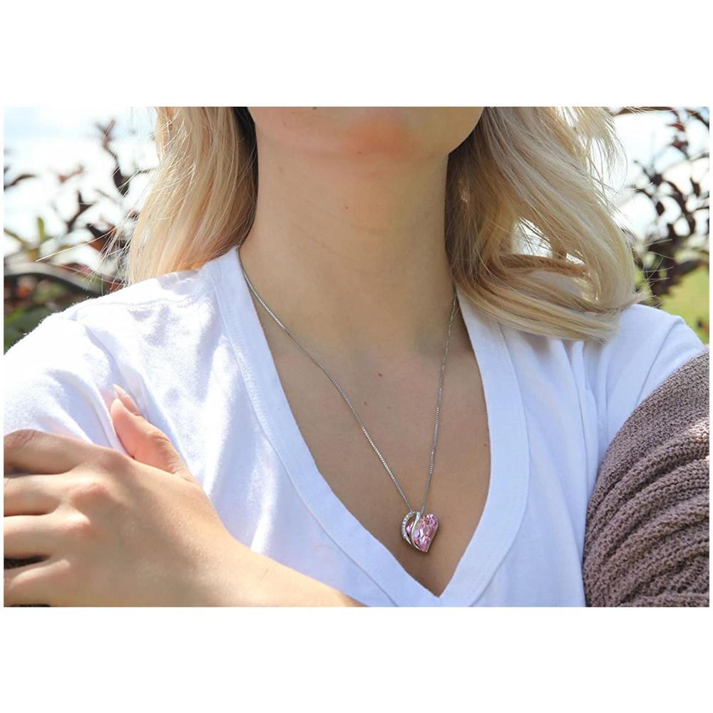 Collana Con Ciondolo Cuore Rosa/argento - Foto 2