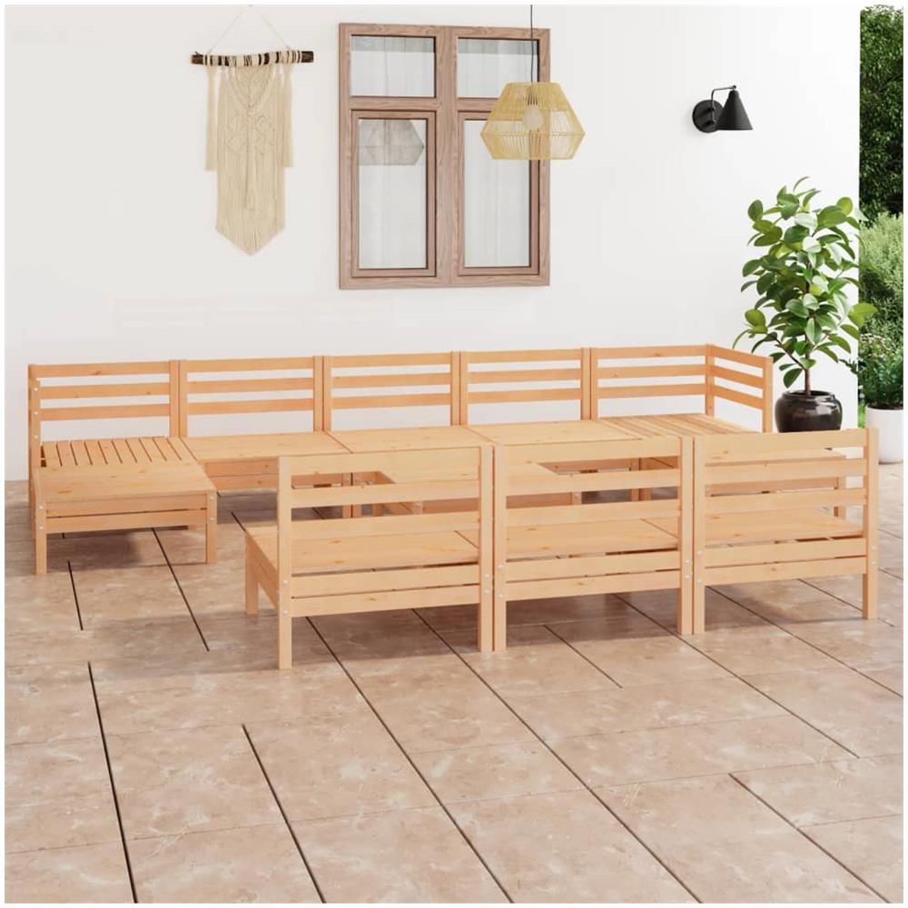 Set Salotto da Giardino 11 pz in Legno Massello di Pino - Foto 1
