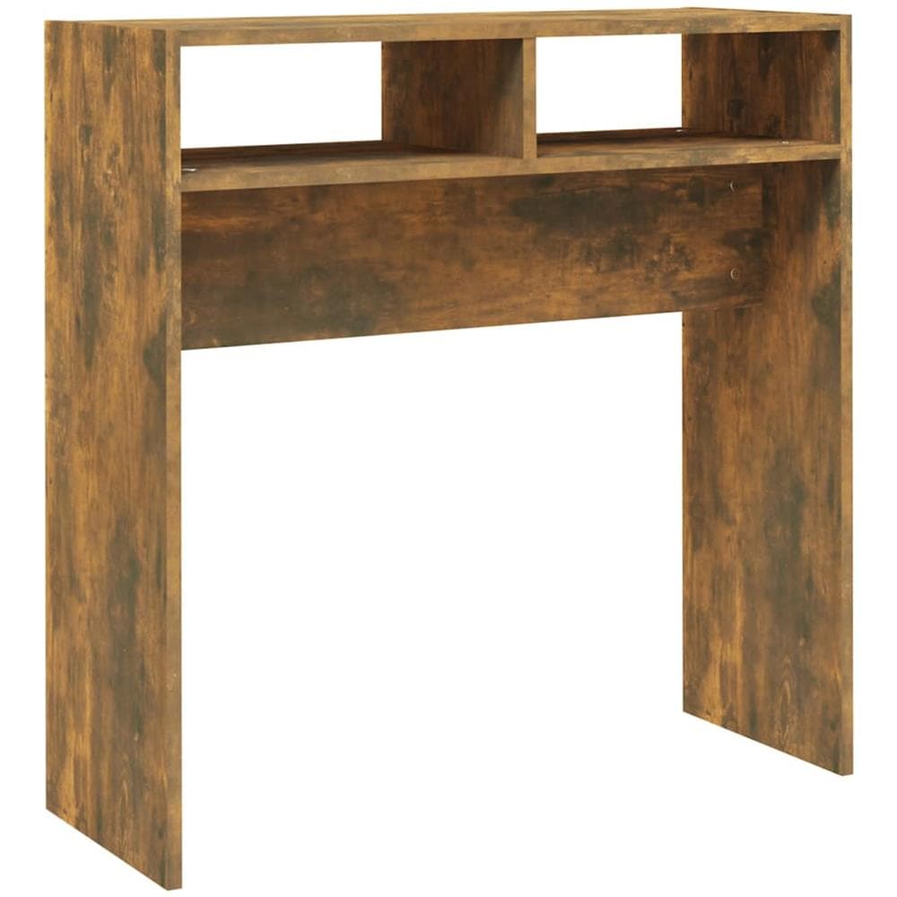 Tavolino Consolle Rovere Fumo 78x30x80 Cm In Legno Multistrato - Foto 2