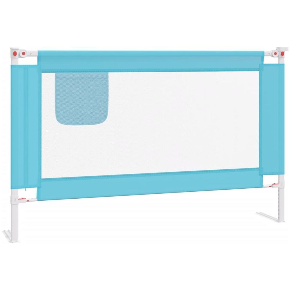 Sponda Letto Di Sicurezza Per Bambini Blu 120x25 Cm Tessuto - Foto 2