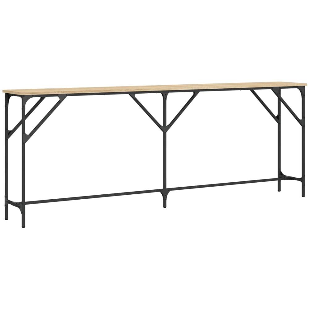 Tavolo Consolle Rovere Sonoma 200x29x75 Cm In Legno Multistrato - Foto 2
