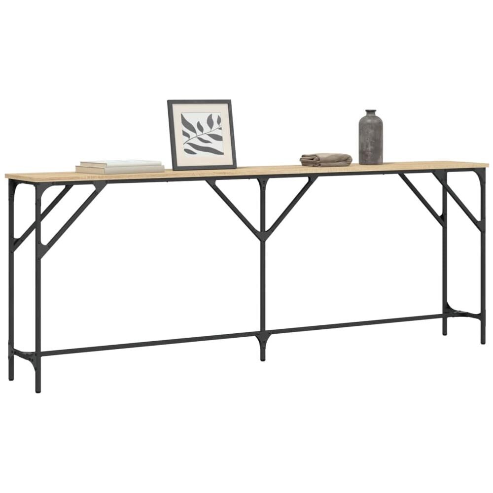 Tavolo Consolle Rovere Sonoma 200x29x75 Cm In Legno Multistrato - Foto 3