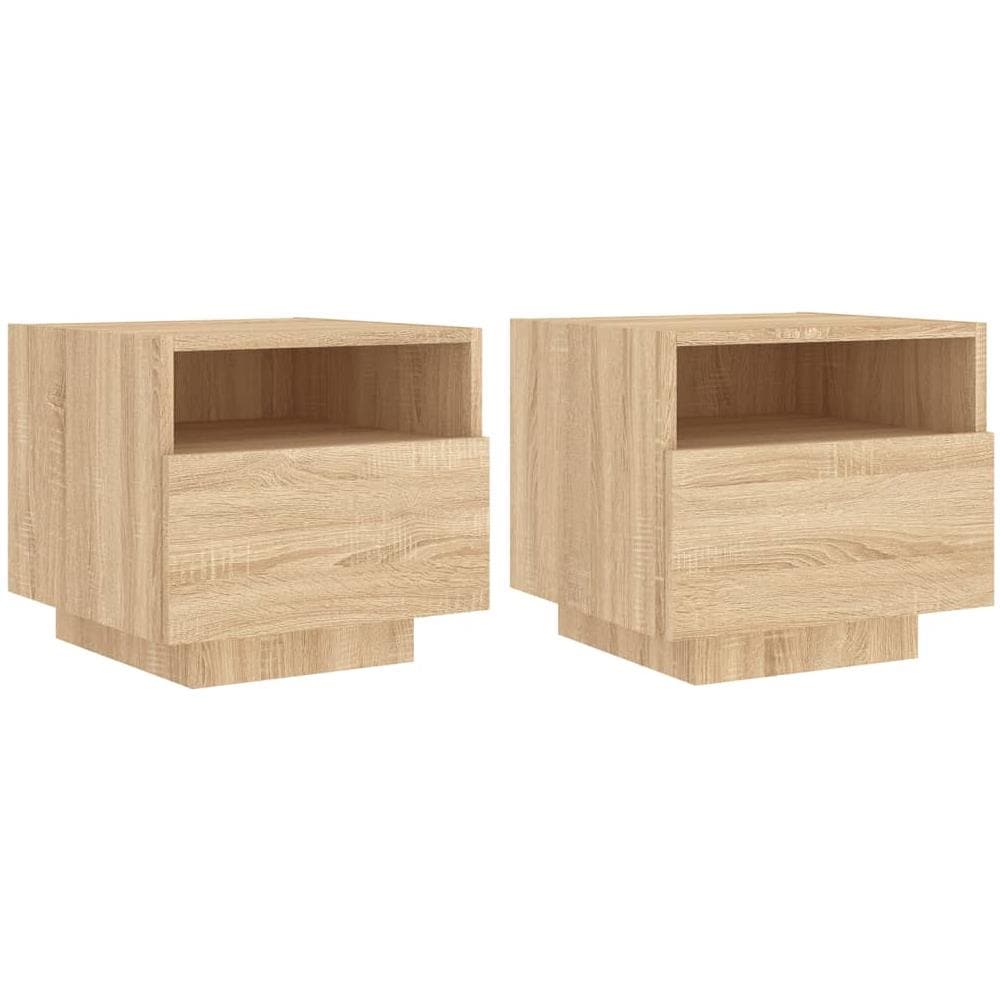 VidaXL Comodini 2 Pezzi: Stile Classico E Tanto Spazio! Rovere Nero 34x35,5x50 Cm - 2