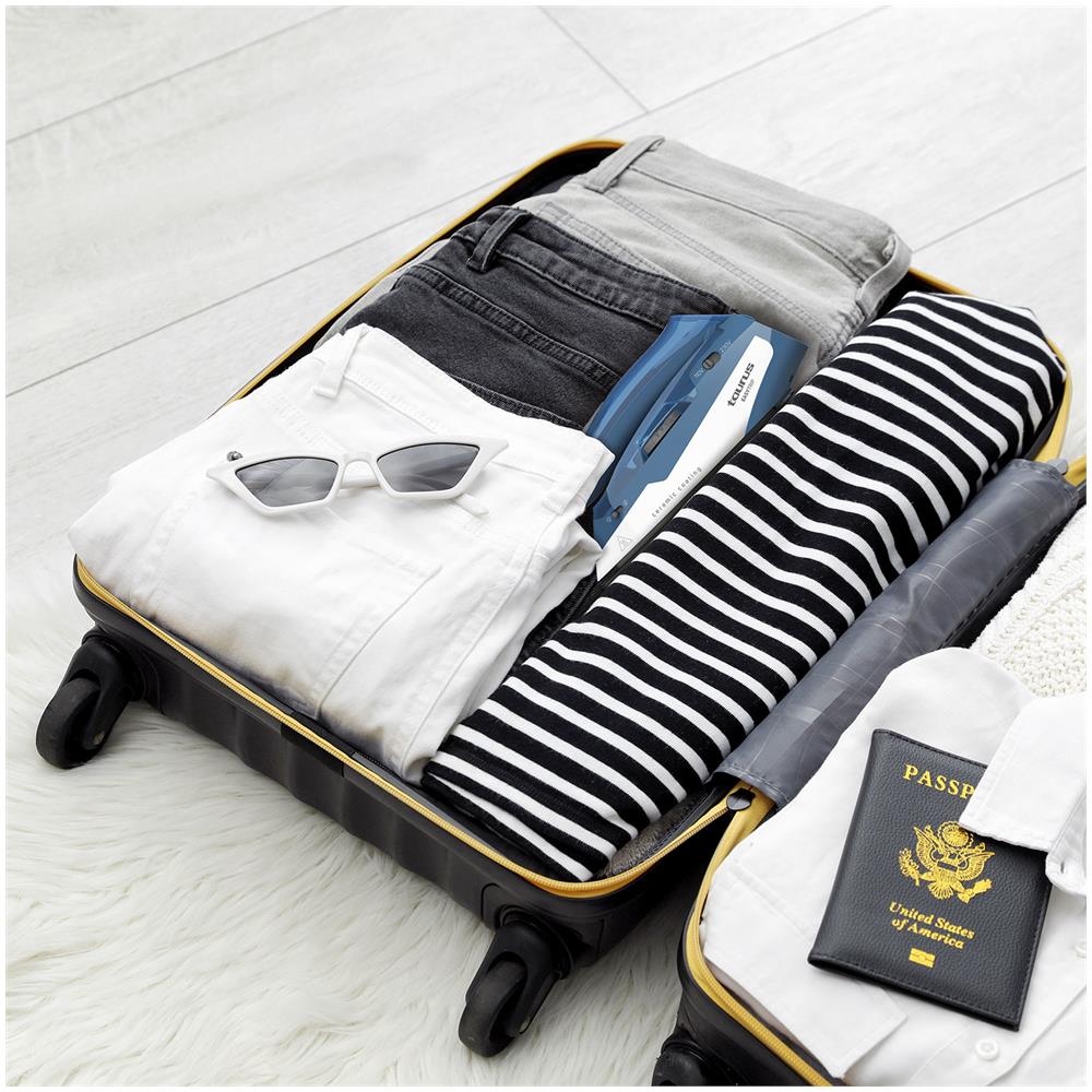 EasyTrip Ferro da stiro a secco e a vapore Piastra in Ceramica 1000 W Blu, Bianco - Foto 3