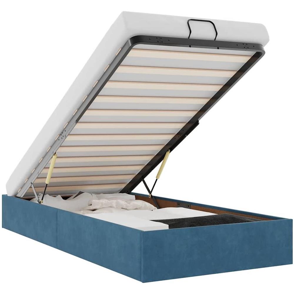 Struttura Letto Pouf Senza Materasso 100x200 cm Velluto - Foto 1