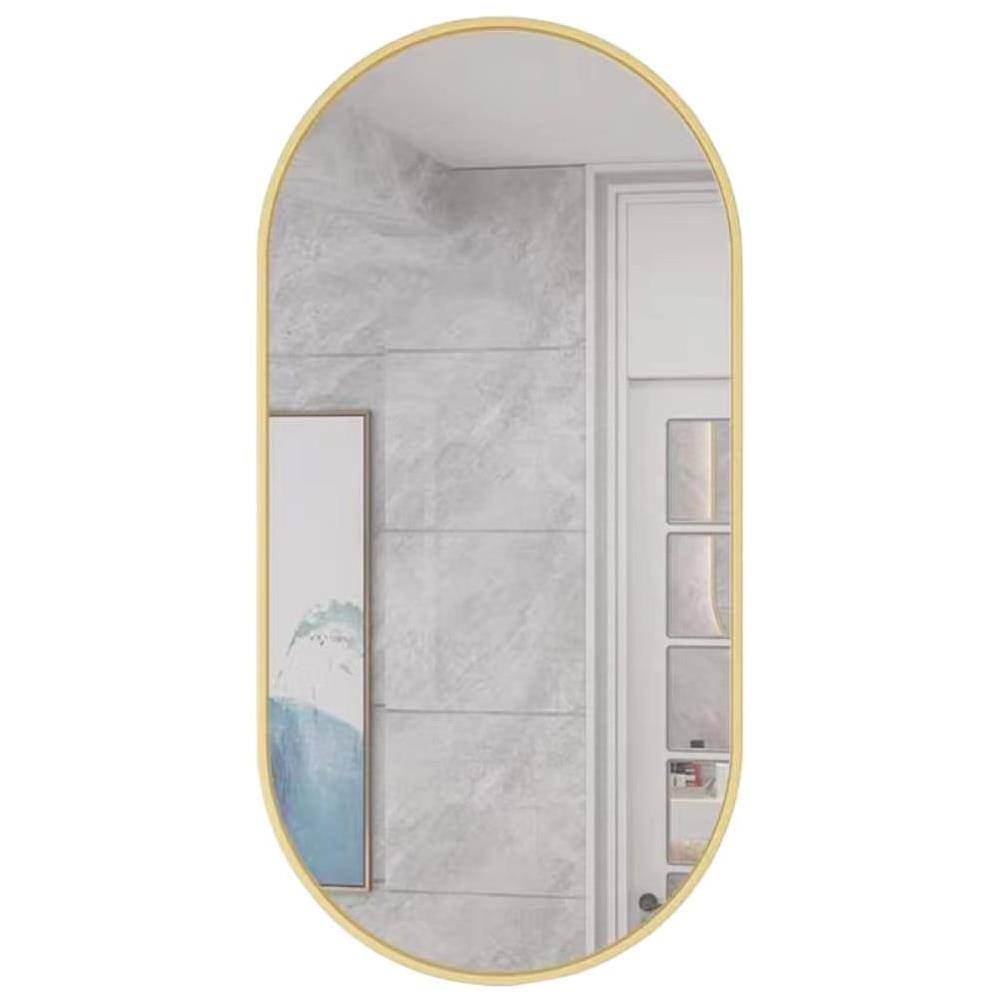 SPECCHIO OVALE 80x40cm Cornice Oro Stile Loft - Foto 1