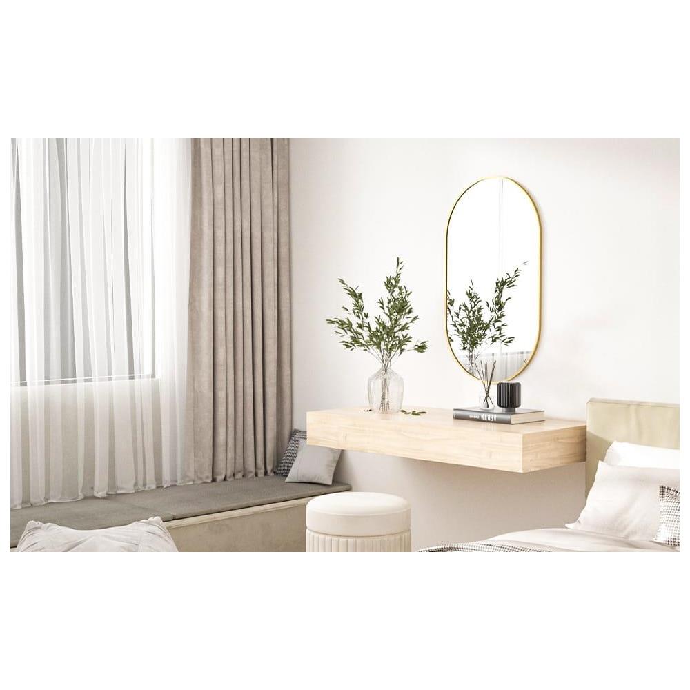 SPECCHIO OVALE 80x40cm Cornice Oro Stile Loft - Foto 8