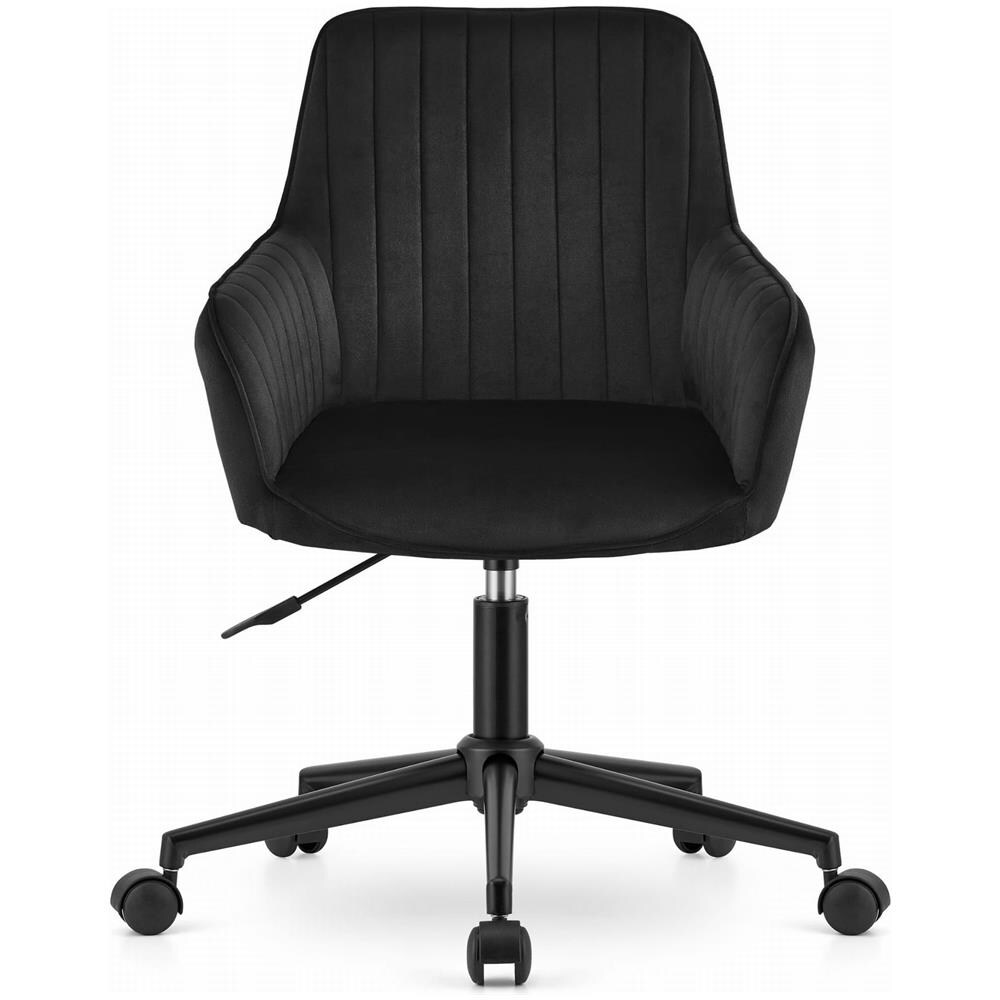 Sedia girevole ROXY - Design ergonomico moderno in velluto nero - Foto 2
