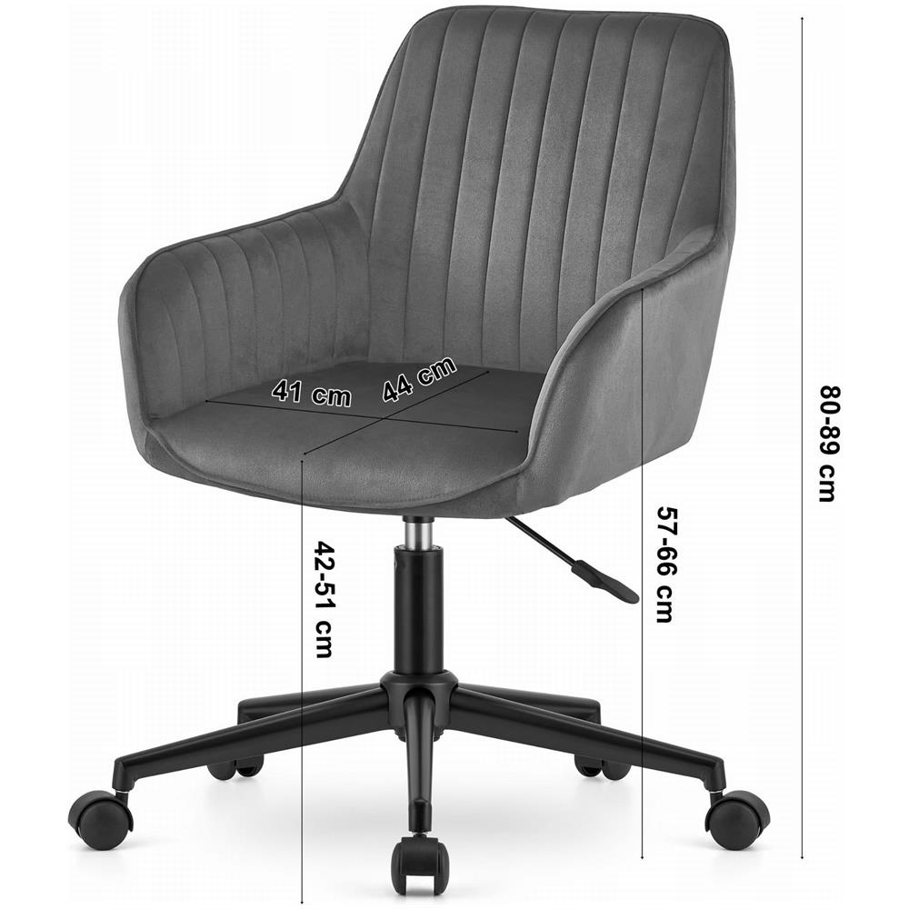 Sedia girevole ROXY - Design ergonomico moderno in velluto nero - Foto 6