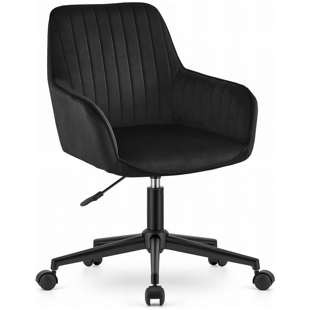 Sedia girevole ROXY - Design ergonomico moderno in velluto nero - Foto 1